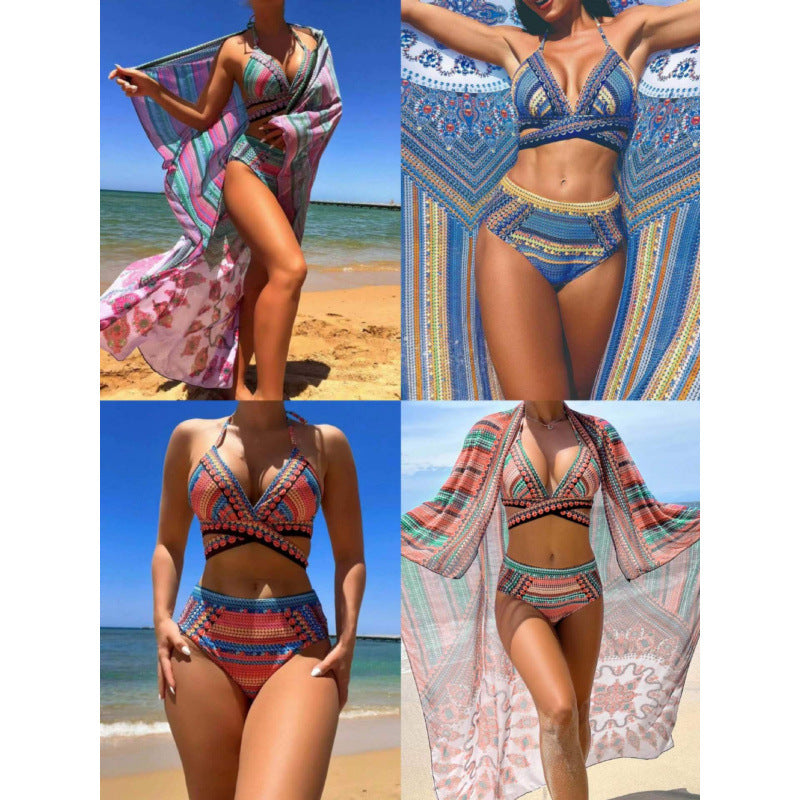 Damen Bikini-Set mit hoch geschnittenem Slip und verstellbarem Oberteil Drune