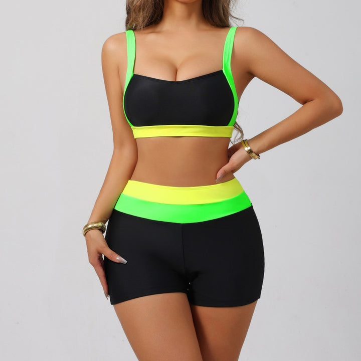 Damen Sportliches Bikini-Set mit hohem Taillenbund Drune