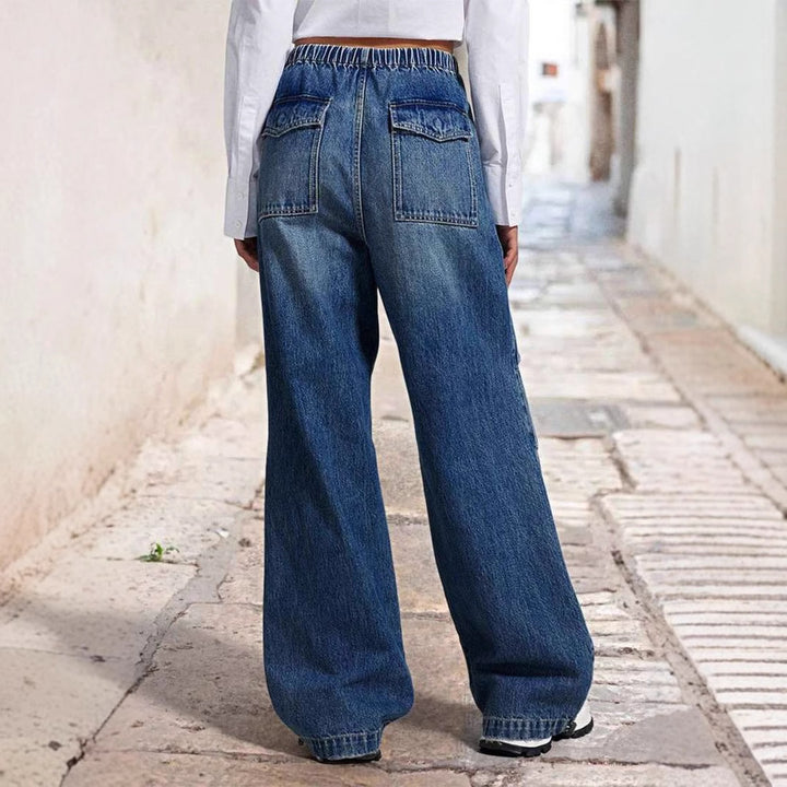 Damen Bequeme weit geschnittene Jeanshose im lässigen Urban-Style Drune