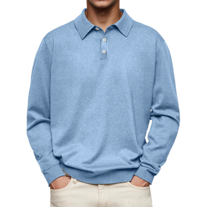Drune | Poloshirt Relaxed Fit Lange Ärmel Weiches Strickmaterial Atmungsaktiver Stoff