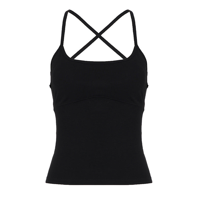 Damen Sportliches Spaghetti-Trägertop mit figurformenden Details Drune