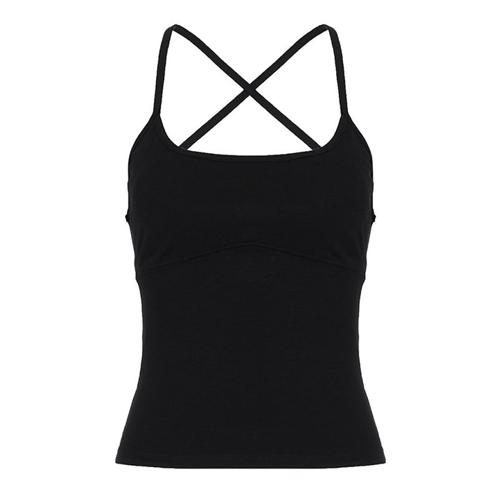 Damen Sportliches Spaghetti-Trägertop mit figurformenden Details Drune