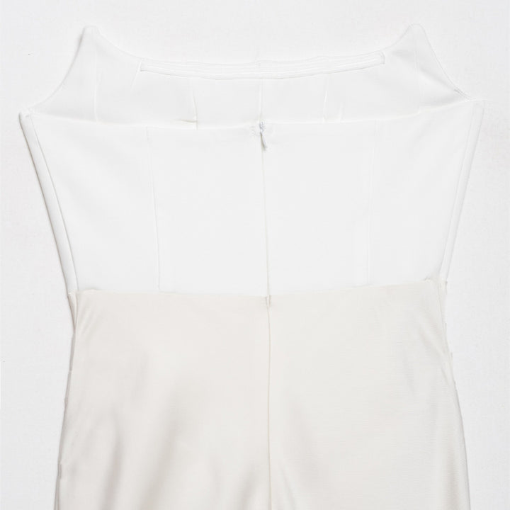Damen langes Satin Abendkleid mit elegantem Drapé Drune