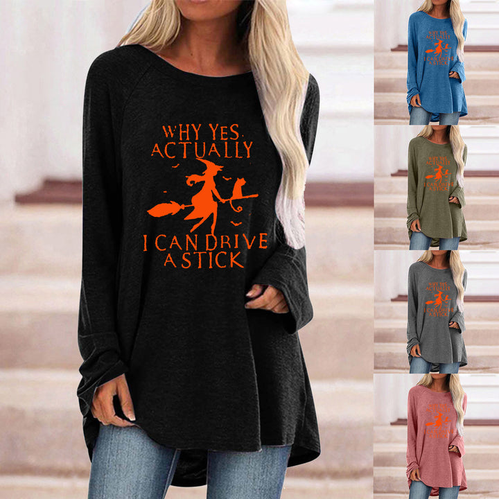 Damen Sweatshirt mit kreativem Halloween-Design und weiten Ärmeln Drune