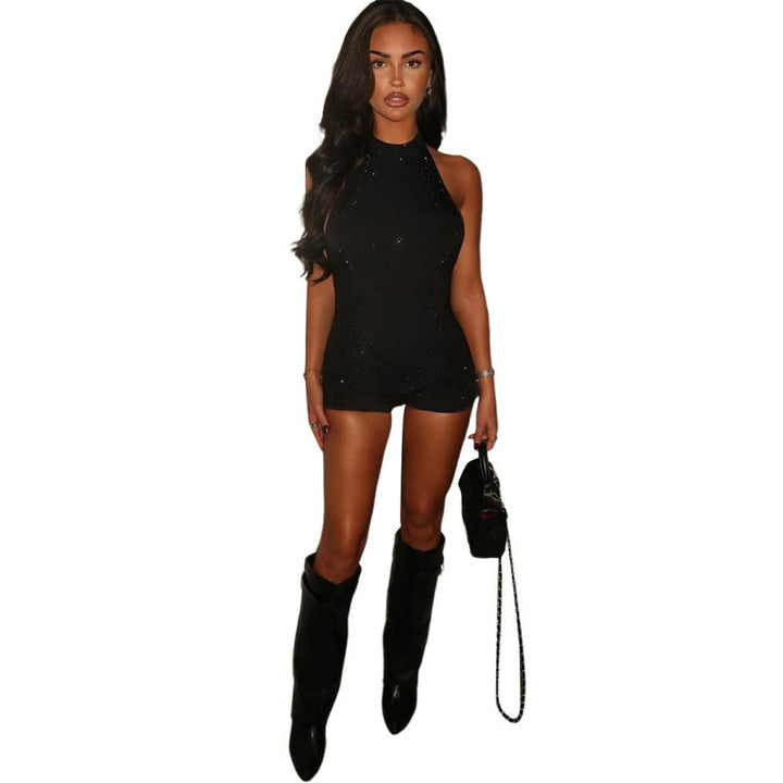 Damen Sportlicher Einteiler mit Hochkragen und atmungsaktivem Mesh Drune