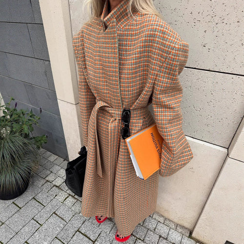 Damen Oversized Doppelreiher-Mantel Drune