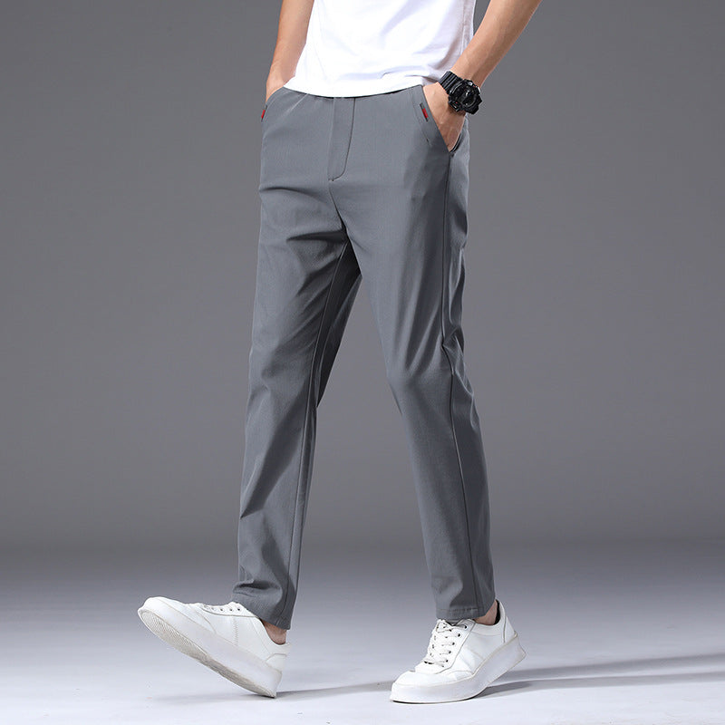 Herren modische und bequeme Chino-Hose mit elastischem Bund Drune