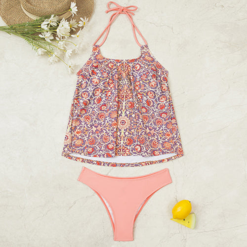 Damen Tankini-Set mit modischem Muster und lässigem Schnitt Drune