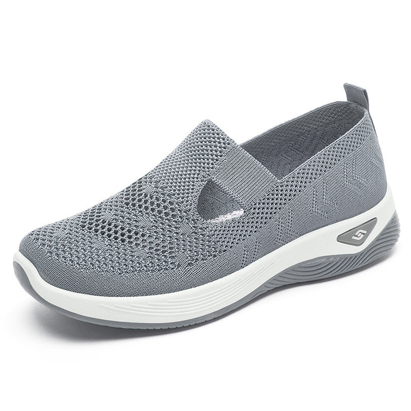 Damen nan leichter gestrickter Slipper-Sneaker mit elastischem Mittelriemen und ergonomischer Memory-Komfortsohle Drune