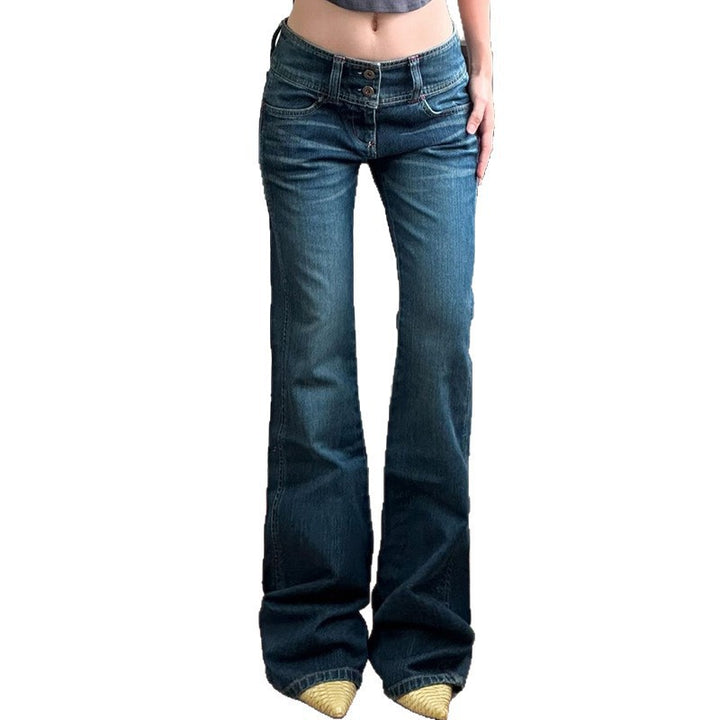 Damen Bootcut Jeans mit hohem Bund und seitlichen Taschen Drune