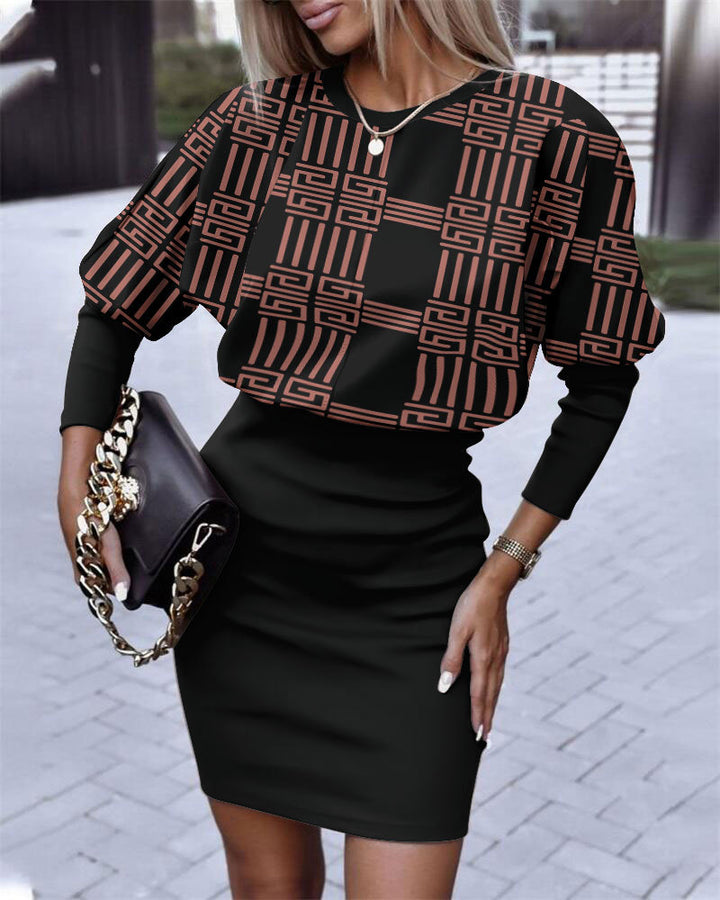 Damen figurbetontes Kleid mit puffärmelndem Oberteil und elastischer Taille Drune