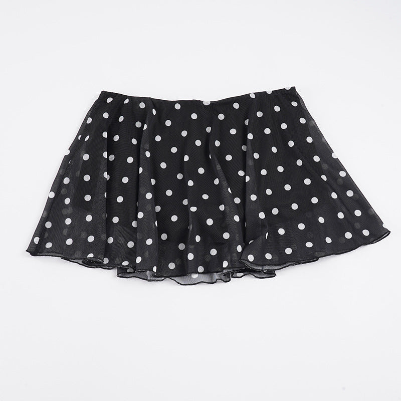 Damen Plissierter Rock mit charmantem Punktedesign Drune