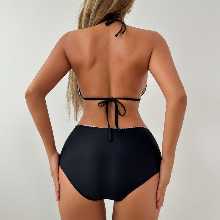 Damen Hochgeschnittener Bikini mit feinen Details Drune