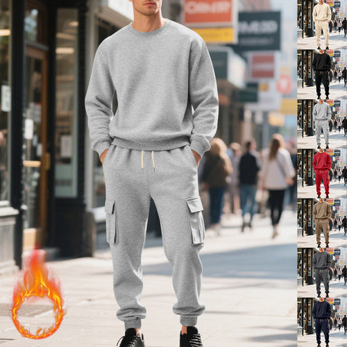 Herren lässiges Sweatshirt und Cargo-Hose Set Drune