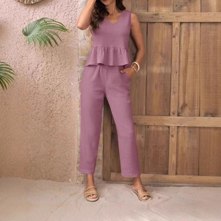 Damen Eleganter Jumpsuit mit modernen Raffungen und lässigem Schnitt Drune