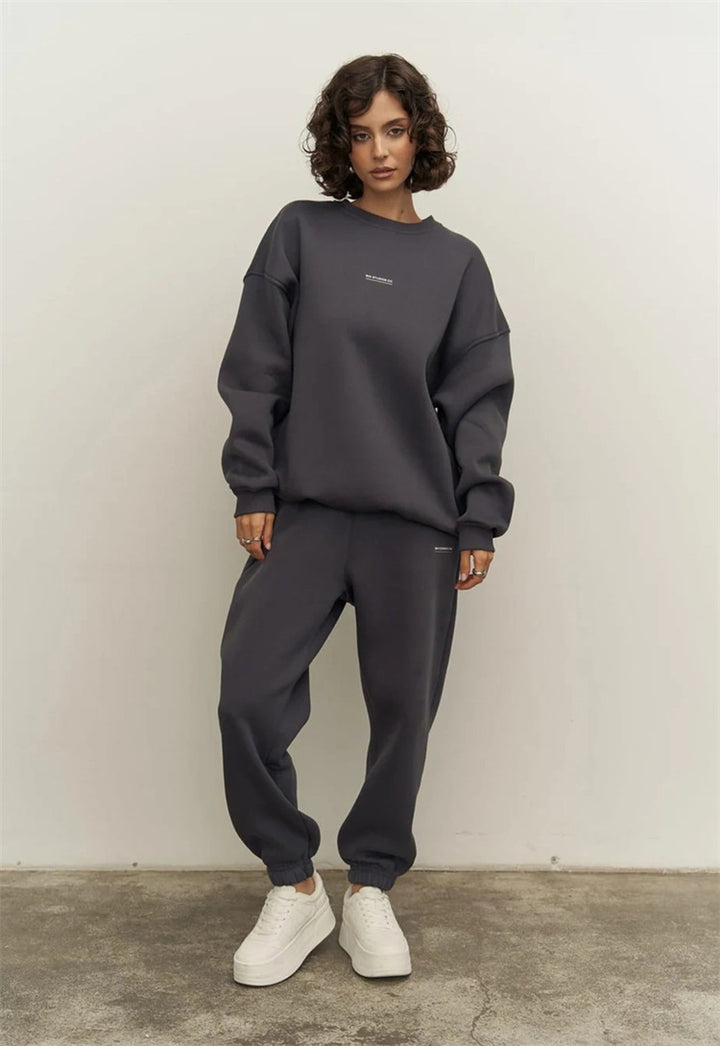 Damen sportliches Sweatset mit lockerem Schnitt Drune