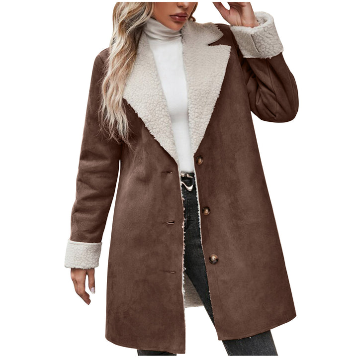 Damen kuscheliger Oversized-Mantel mit schickem Kragen Drune