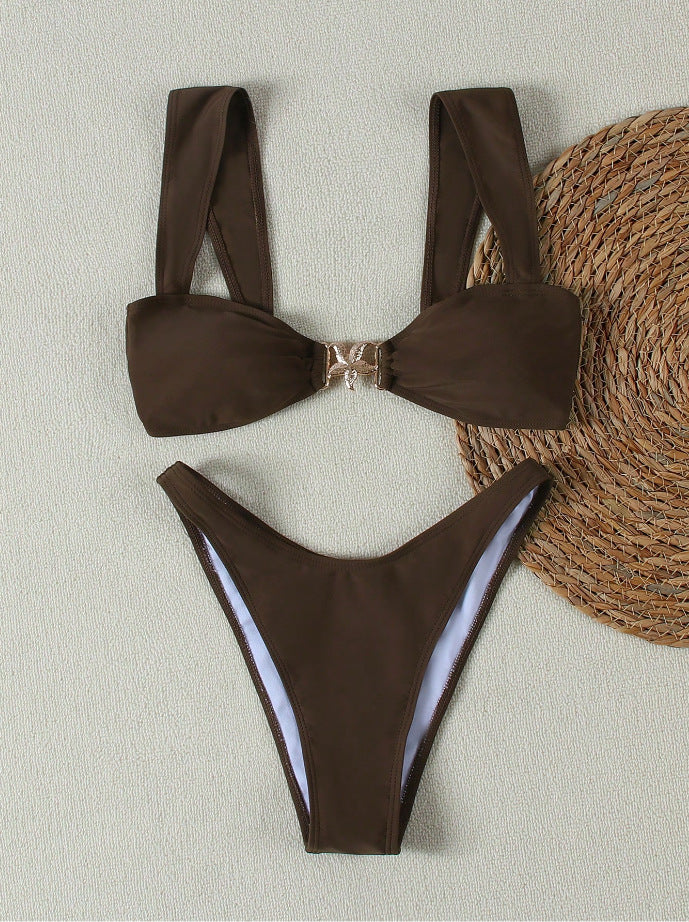 Damen Bikini-Set mit elegantem Knoten-Detail und hochwertigem Bindemuster Drune