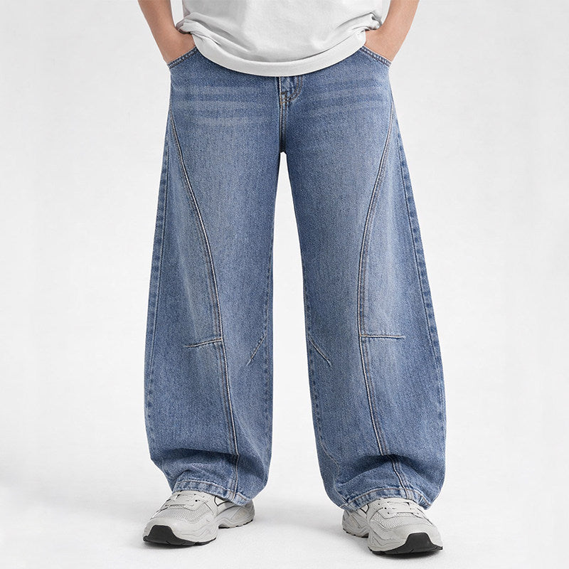 Damen weite Denim-Jeans mit innovativem Design und bequemen Taschen Drune
