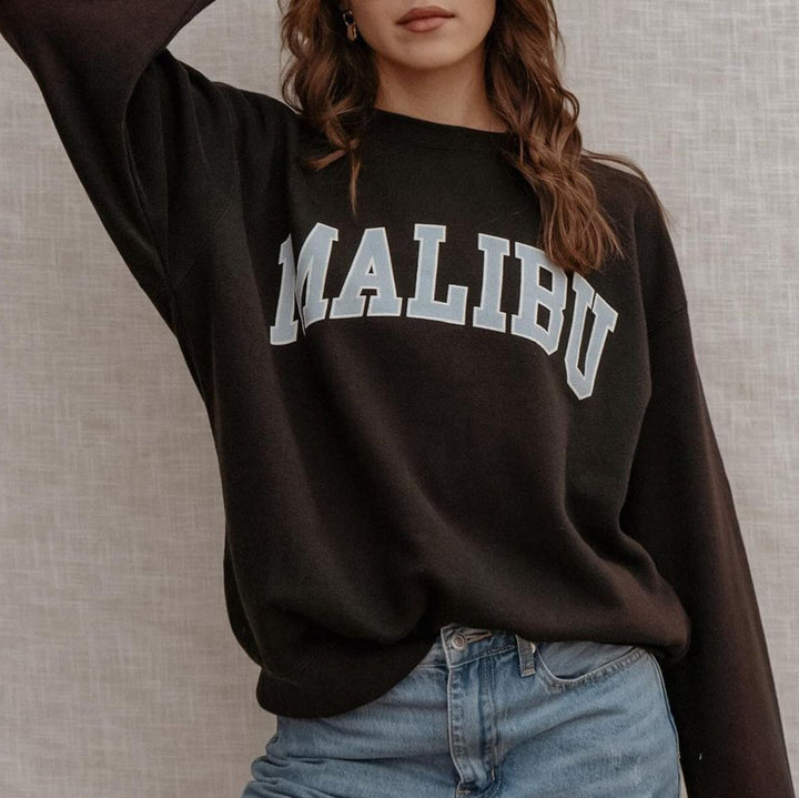 Damen Oversized Sweatshirt mit Retro-Druck Drune