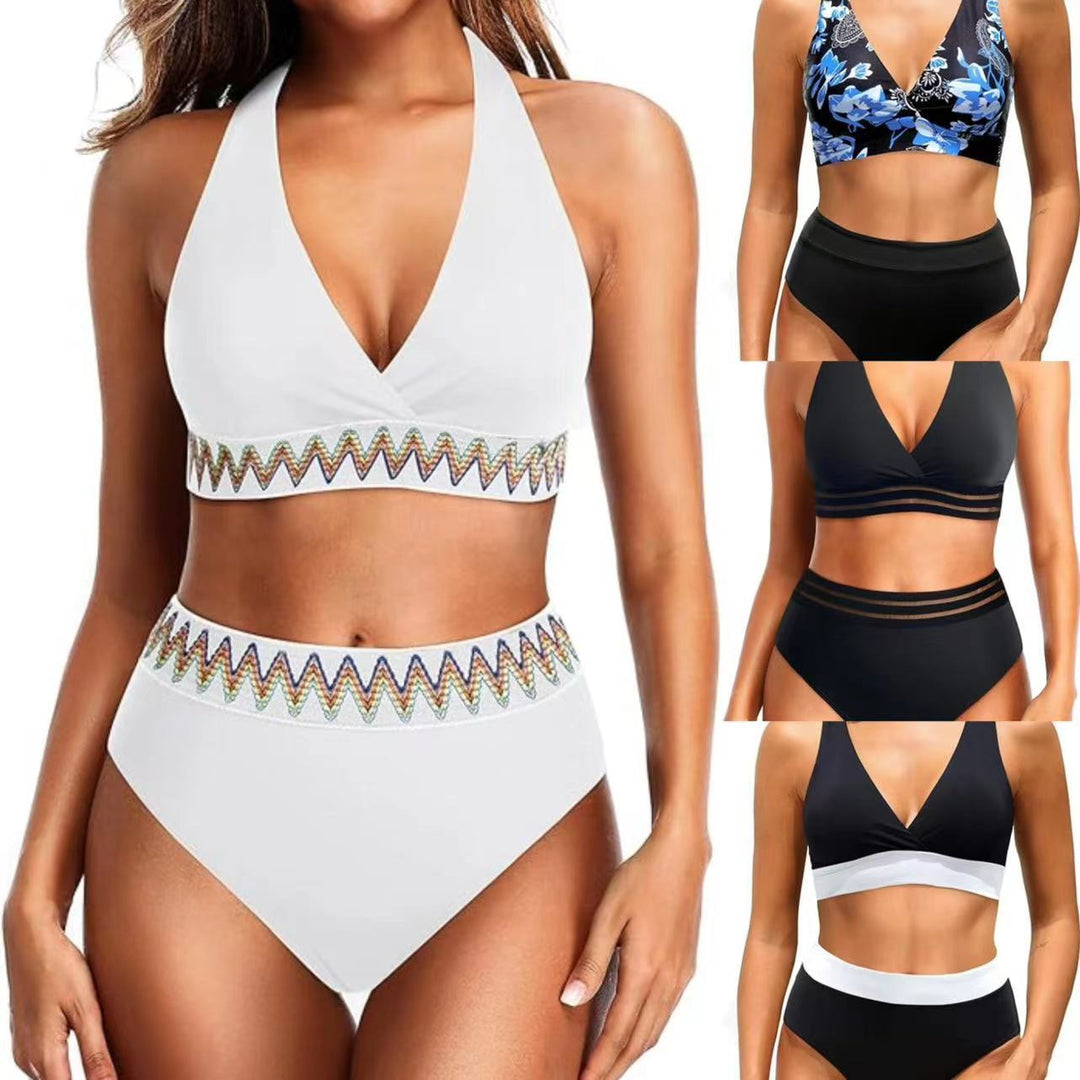Damen Sportlicher hochtaillierter Bikini Drune