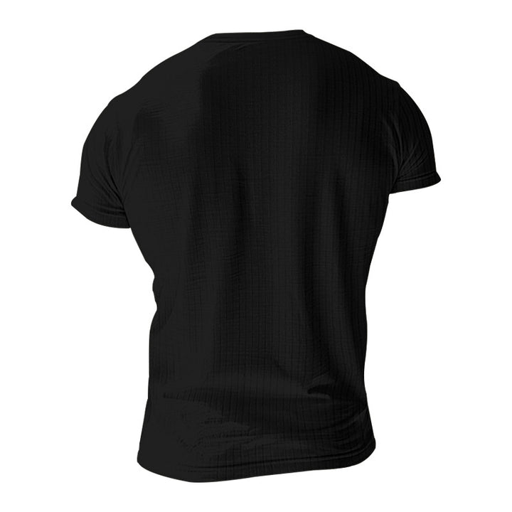 Herren Kurzarm-Henley-Shirt mit strukturiertem Stoff Drune
