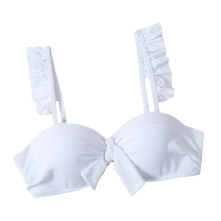 Damen Bikini-Oberteil mit gefransten Trägern und Knoten-Detail Drune