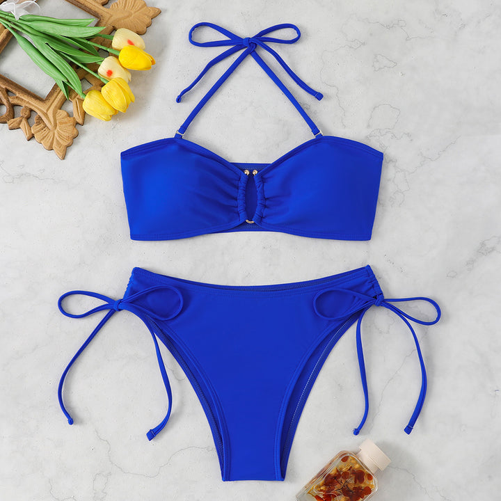 Damen Bikini-Set mit verstellbaren Trägern und modischem Knotendetail Drune