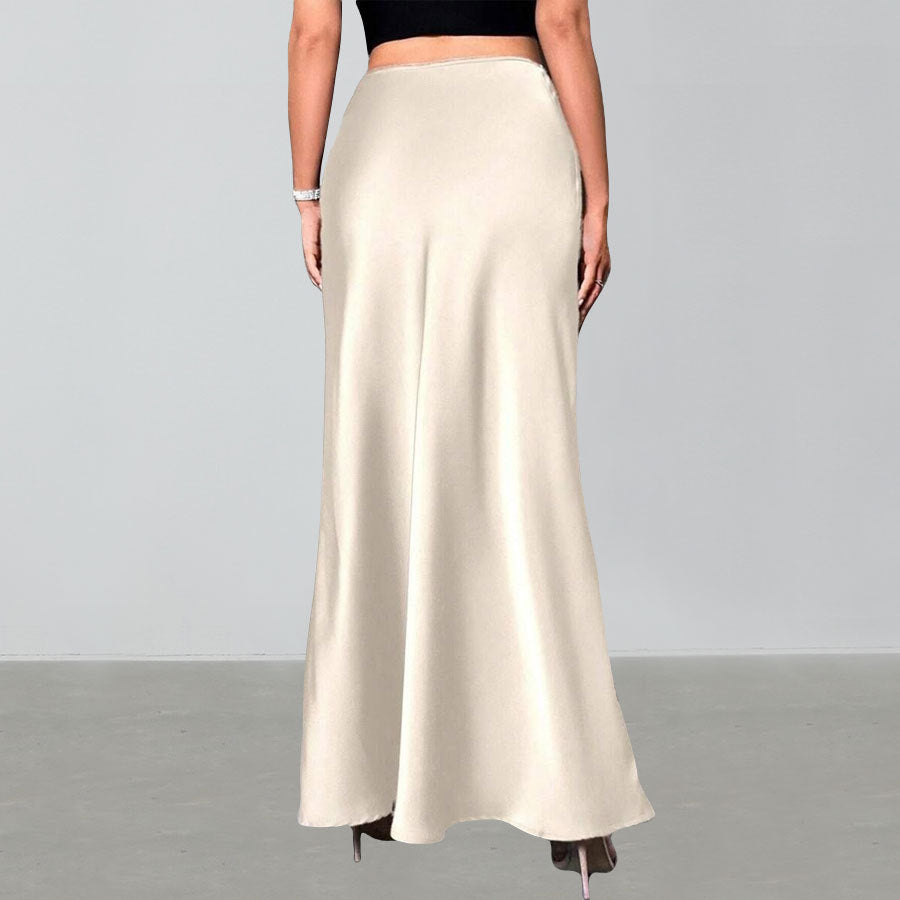 Damen Eleganter Maxirock mit schwingendem Schnitt und hohem Bund Drune