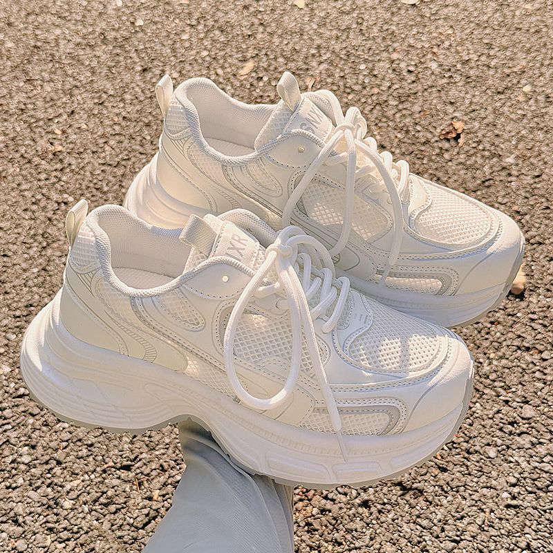Damen Chunky Sneakers mit atmungsaktiver Mesh-Oberfläche und gepolsterter Sohle Drune