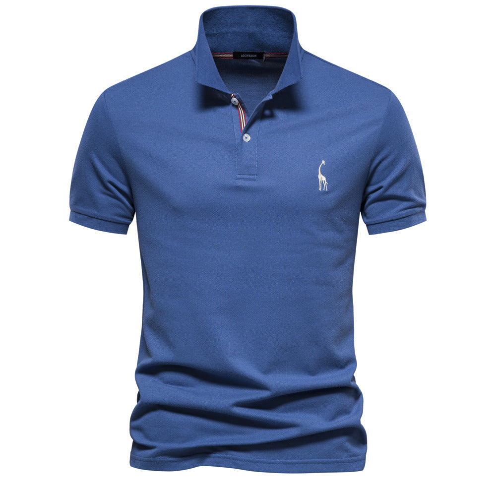 Herren Poloshirt aus atmungsaktiver Piqué-Baumwolle mit elegantem Stehkragen Drune