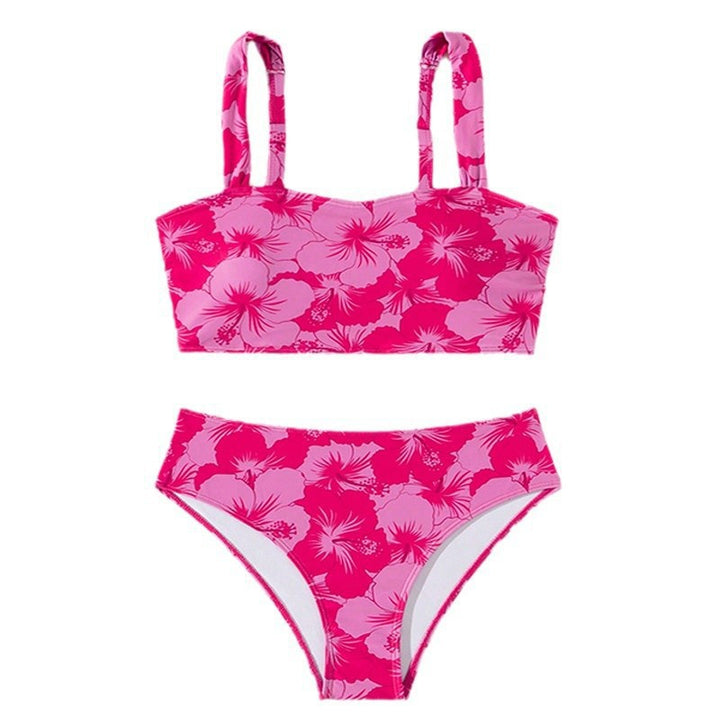 Damen Bikini-Set mit breiten Trägern und floralem Muster Drune