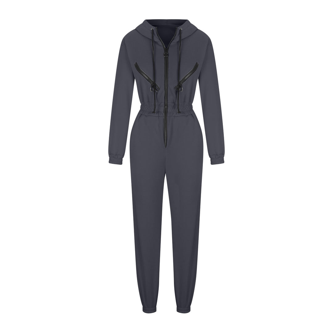 Damen nan kurzes Halbzip-Loungewear-Set mit elastischem Taillenbund und oversized Schnitt Drune