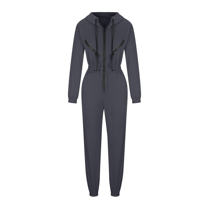 Damen nan kurzes Halbzip-Loungewear-Set mit elastischem Taillenbund und oversized Schnitt Drune
