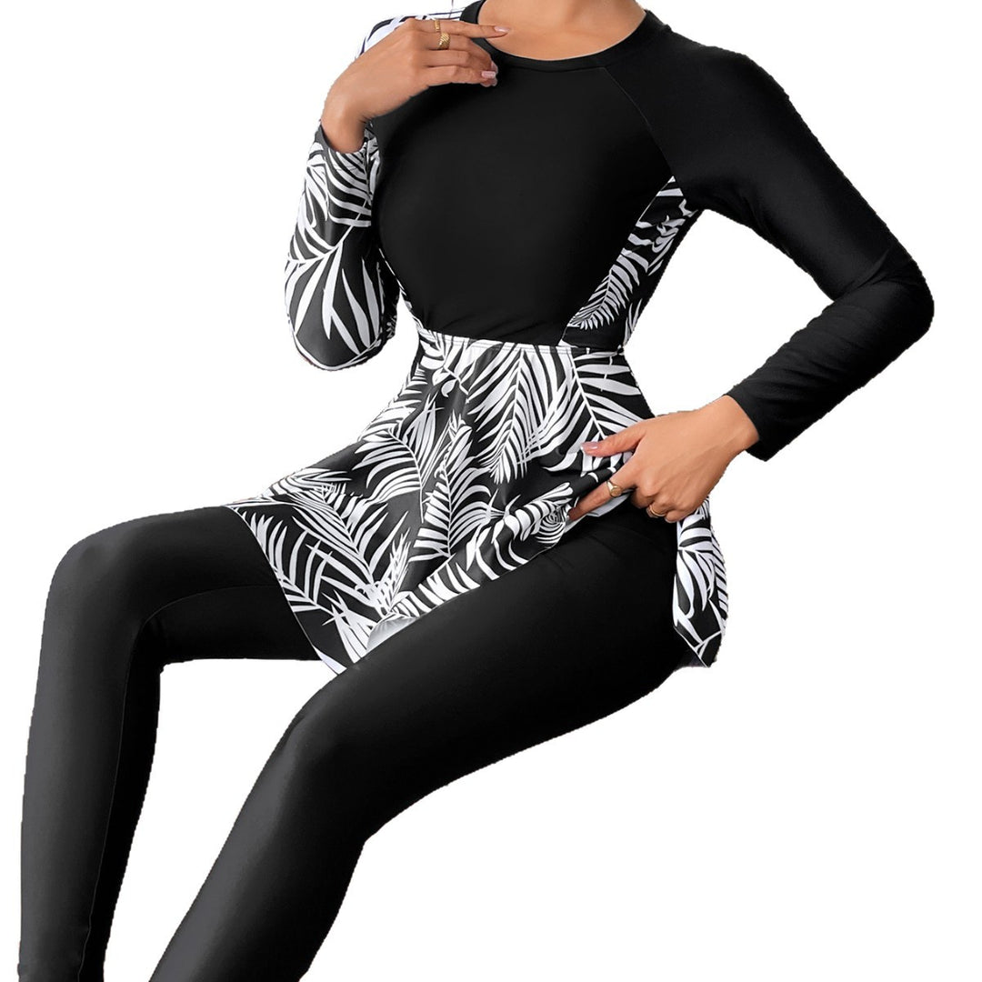 Damen sportliches Badeanzug mit voluminösem Rock Drune