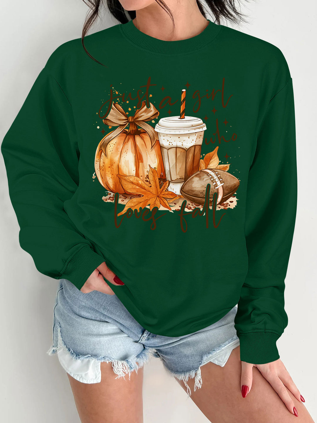 Damen Sweatshirt mit herbstlichem Motiv und inspirierendem Druck Drune