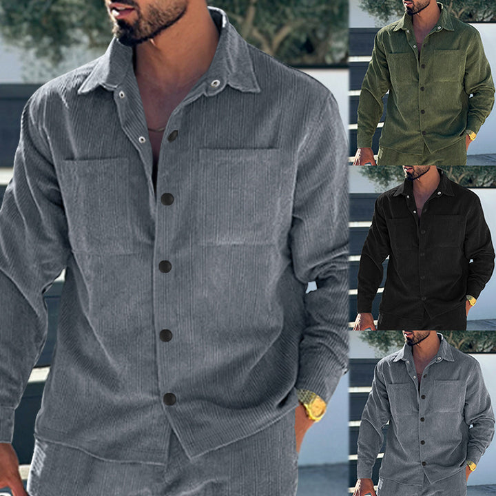 Herren Fleecejacke mit strukturiertem Design und praktischen Taschen Drune