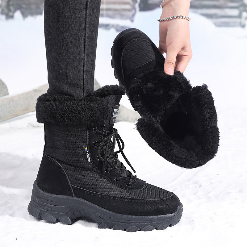 Damen winterliche Outdoor-Stiefel mit wärmeisolierendem Futter und rutschfester Sohle Drune