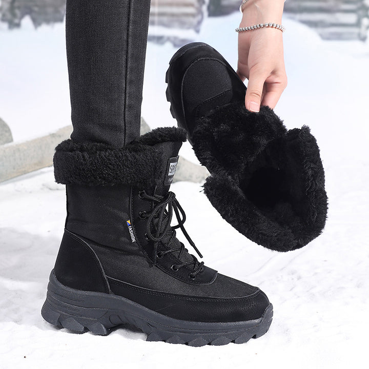 Damen winterliche Outdoor-Stiefel mit wärmeisolierendem Futter und rutschfester Sohle Drune