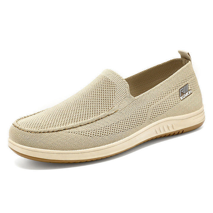 Herren nan leichtgewichtiger Mesh-Mokassin-Slipper mit nahtlosem Strickoberteil, Memory-Komforteinlage und rutschfester Flexsohle Drune