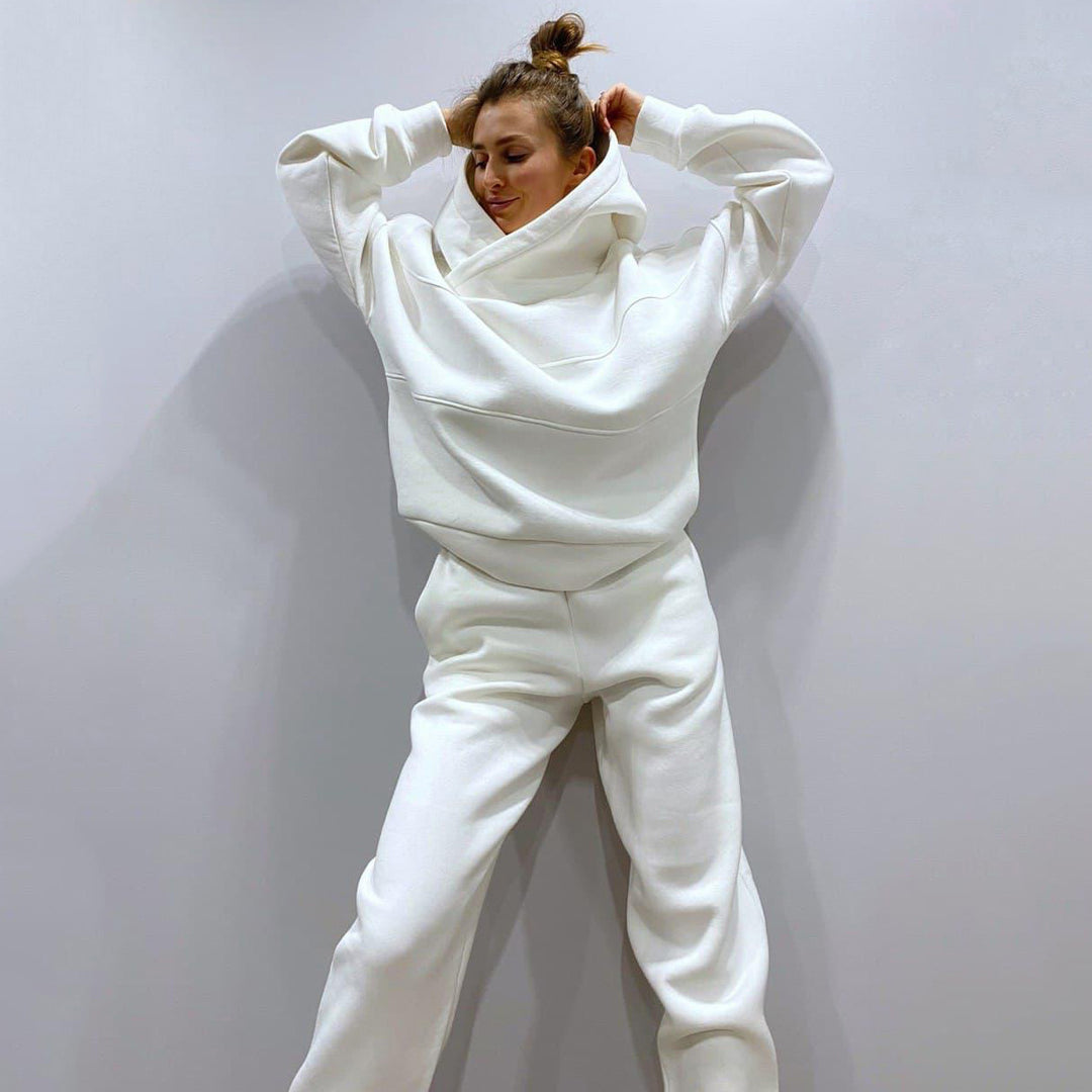 Damen lässiges Sweatpants-Set mit oversized Kapuzenpullover Drune