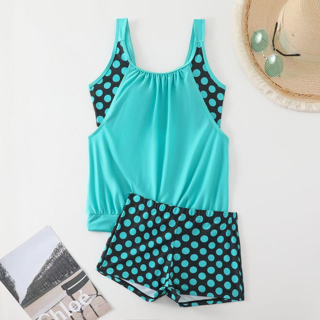 Damen Sportlicher Tankini mit Polka-Dot-Design Drune