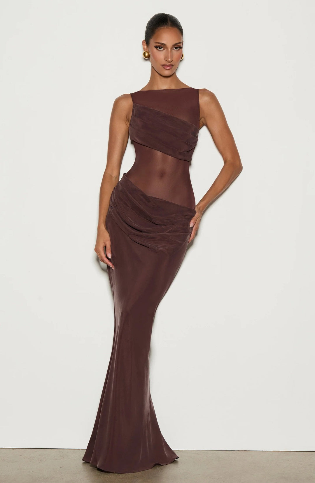 Damen Körperbetontes Abendkleid mit raffinierten Drapierungen Drune