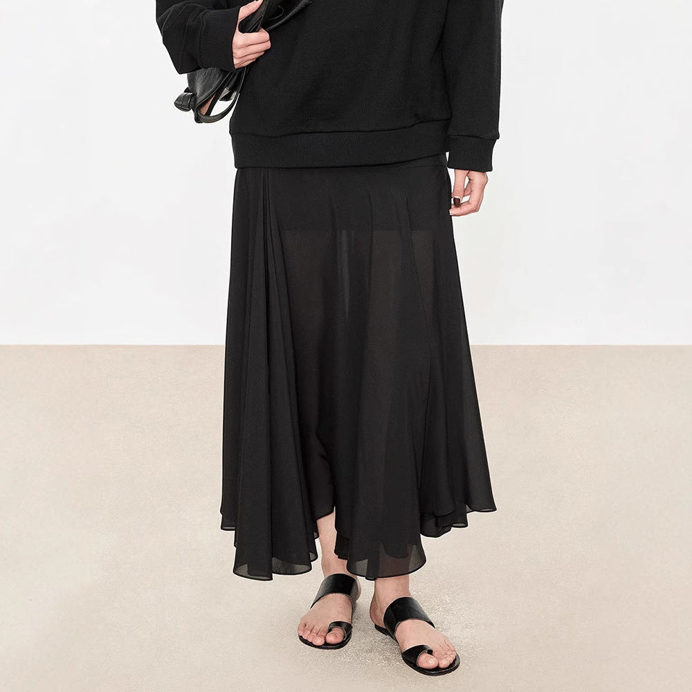 Damen eleganter Maxirock mit asymmetrischem Schnitt Drune