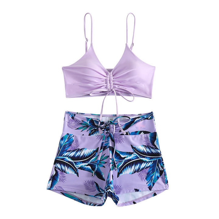 Damen Zweiteiliges Badeset mit verstellbarem Bustier und Shorts Drune