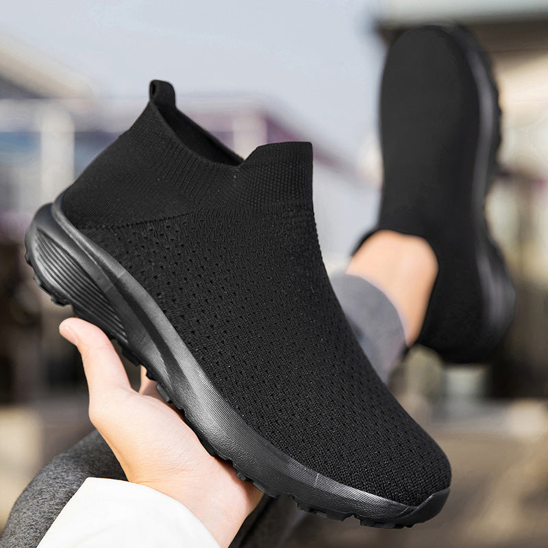 Unisex nan elastischer Strick-Schlupfschuh mit konturierter viskoelastischer Innensohle und rutschfester stoßdämpfender Laufsohle Drune