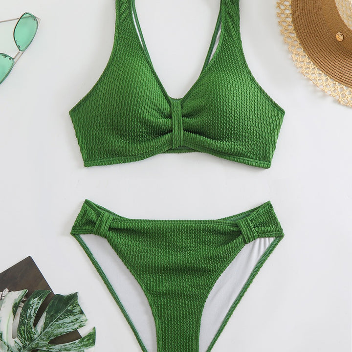 Damen Strandbikini-Set mit stylischem Wellenmuster Drune