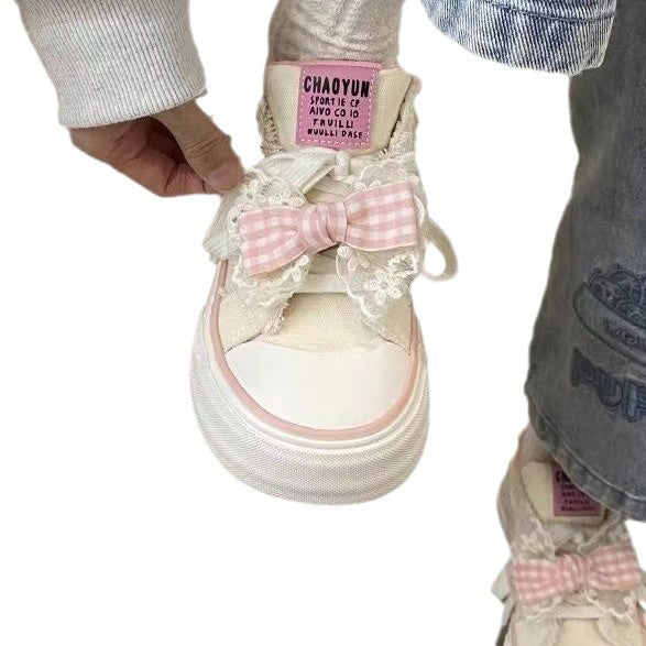 Damen Sneaker mit verspielten Schleifen-Details und rutschfester Sohle Drune