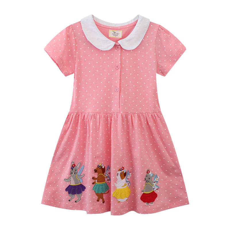 Mädchen Kleid mit süßem Tiermotiv Drune