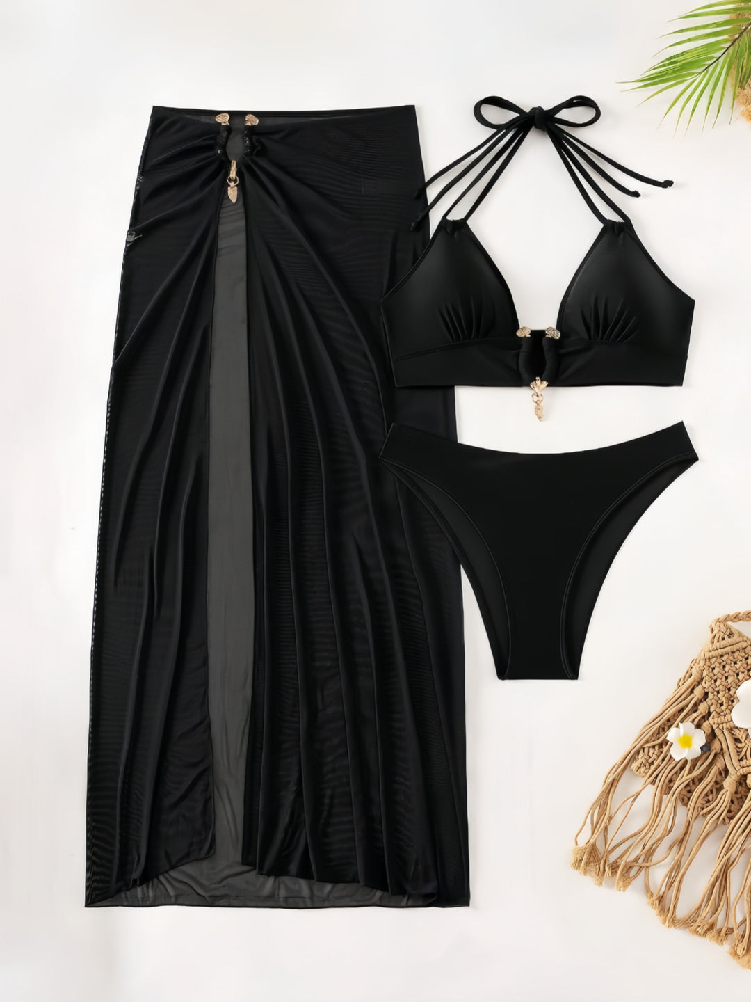 Damen Bikini-Set mit elegantem Wickelrock und raffinierten Details Drune